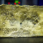 A large gold bar containing the 4 millionth ounce of gold produced at Pogo Mine.