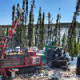 Drill rig being prepared to test for gold on Treasure Creek property in Alaska.