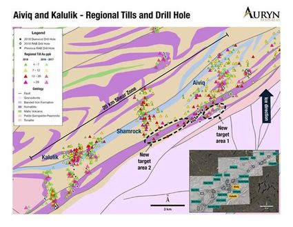 Aviq Kalulik gold exploration map Committee Bay greenstone belt Nunavut