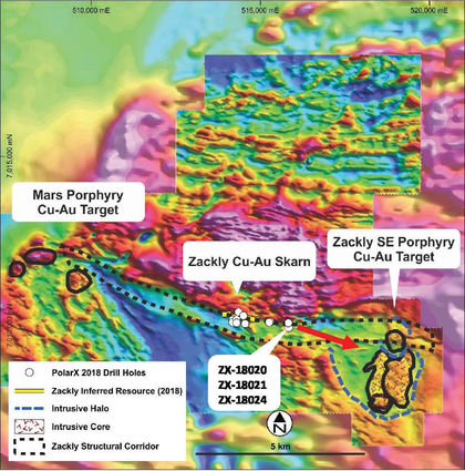 Alaska Range geophysical survey map Zackly Skarn Mars, Zackly SE porphyry