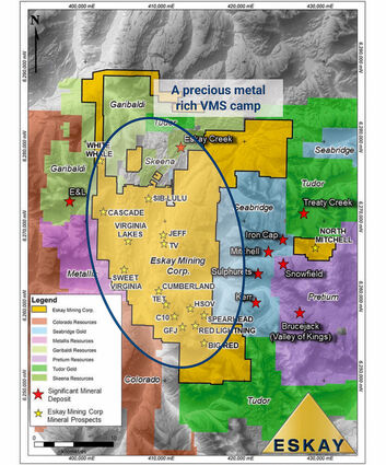 Eskay Mining Golden Triangle map Seabridge Gold Skeena Resources KSM
