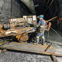 A driller operates an underground rig at the Meliadine gold mine in Nunavut.