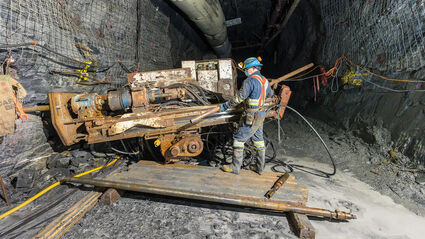 A driller operates an underground rig at the Meliadine gold mine in Nunavut.