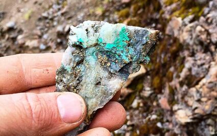 Copper mineral on QuestEx Skeena KSP protject Tahltan Territory