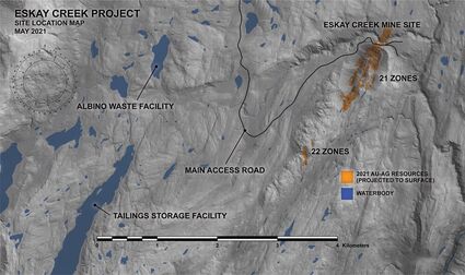 map Skeena Resources Albino Waste Facility Eskay Creek deposits Golden Triangle