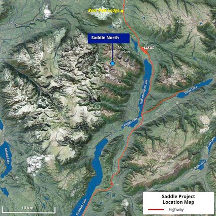 North Saddle copper gold mine project map Iskut Tahltan Territory B C