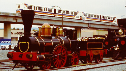 A replica of the original locomotive brought to Canada in 1836.