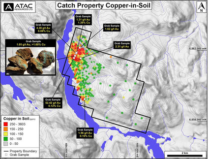 ATAC Resources option Catch property copper gold porphyry Yukon Canada map