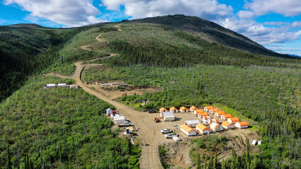 Nugget gold exploration camp on Victoria Gold’s Dublin Gulch project.