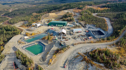 Mill and tailings ponds at the Keno Hill silver mine in the Yukon.