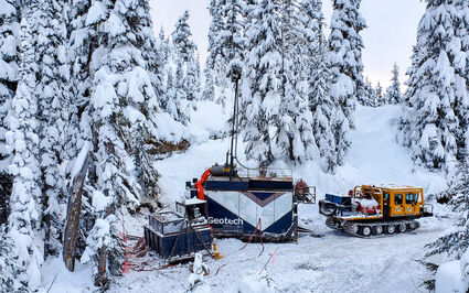 Winter drilling rig Eskay Creek gold silver project northwestern BC