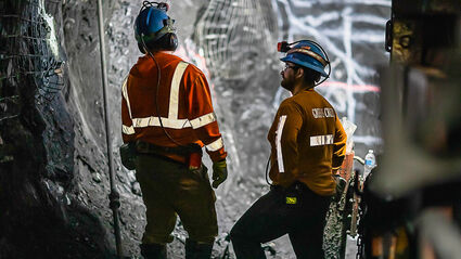 Underground miners at Hecla’s Greens Creek operation near Juneau, Alaska.