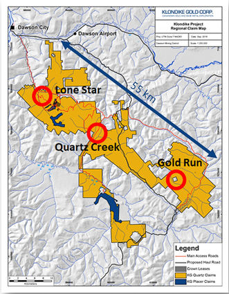 Klondike Gold District exploration map, Bonanza Eldorado creeks Yukon