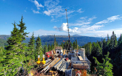 Drill tests for gold and silver on a summer day in Northern British Columbia.