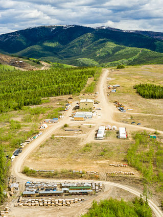 Historic heap leach gold mining operation Yukon
