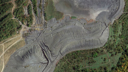 A satellite view of a coal ash landfill in Pennsylvania.
