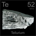 Atomic symbol and number for the metalloid tellurium.
