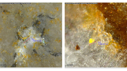 Visible gold in core from Sitka’s latest drilling program.