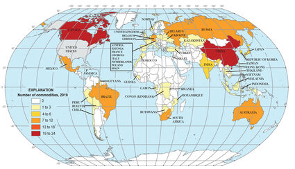USGS map China Canada two largest supplies of minerals metals to US