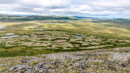 A view over the wide and treeless site of the proposed Pebble Mine in Alaska.