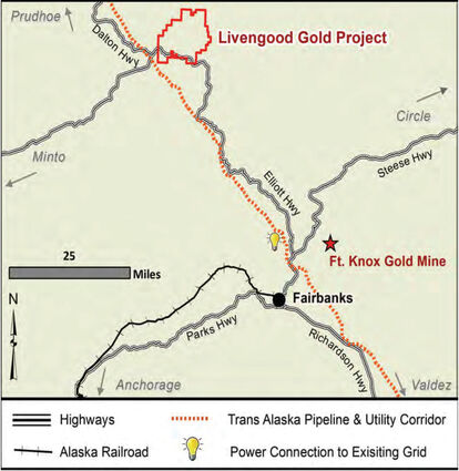 Livengood gold mine project map