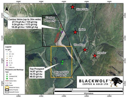 A map of the newest edition to Blackwolf's claims, Mineral Hill.