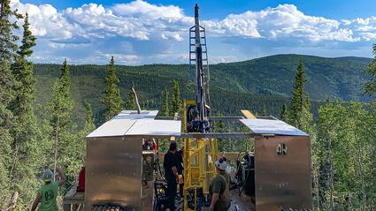 White Gold drill rig Vertigo gold target Yukon Territory