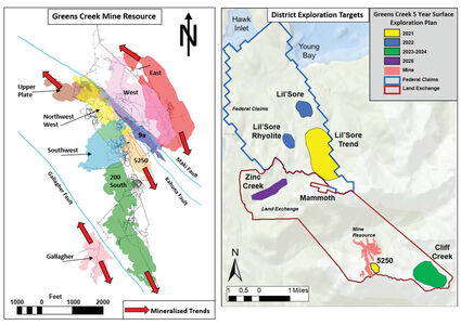 Hecla Mining Greens Creek silver Alaska resource upgrade expansion map Lil'Sore