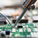Tin solder soldering iron computer circuit board