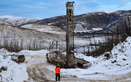 Water well at Aurora gold exploration target West Pogo 64North Alaska