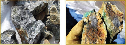 High grade gold arsenopyrite samples from Estelle