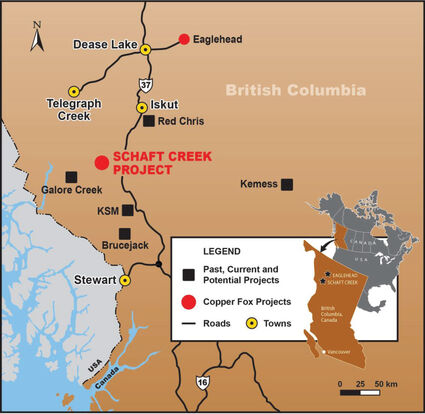 Copper Fox Metals Schaft Creek resource confidence Golden Triangle Canada map