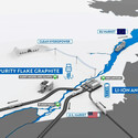 Map showing Nouveau Monde’s emerging graphite supply chain in Quebec.