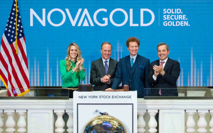 Novagold VP Hennessey CEO Lang Chairman Tom Kaplan NYSE Bell