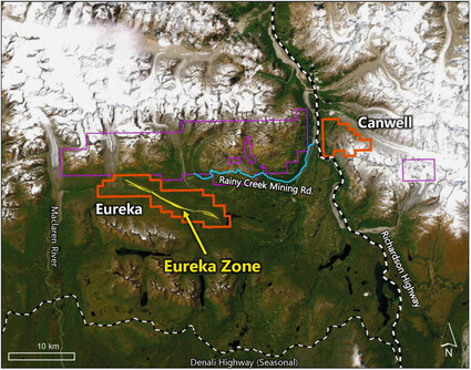Map of AEM’s Nikolia project and Kobold nickel properties in Alaska.